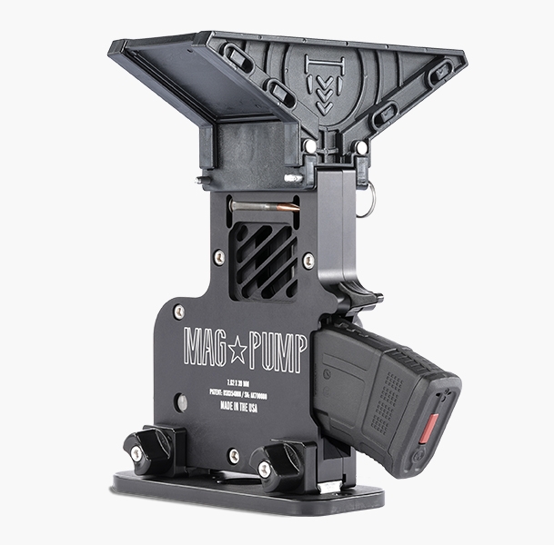 MagPump AK-47 Elite rifle magazine loader is CNC machined from aluminum billet and laser engraved